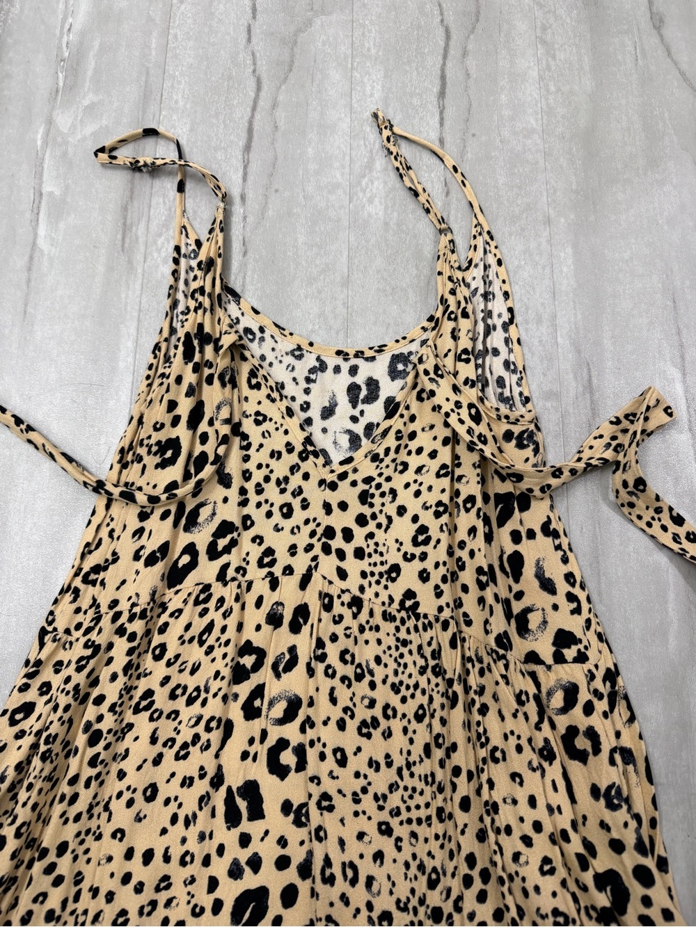 Leopard Print Spaghetti Strap Swing Dress - Picture 6 of 6